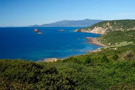 The Coast between tower Ischia Ruja and tower Fogheの写真素材