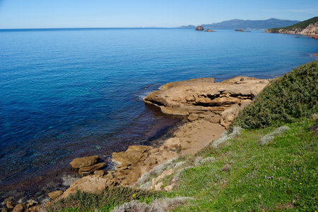 The Coast between tower Ischia Ruja and tower Fogheの写真素材