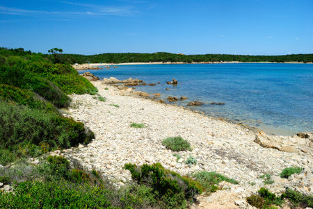 The beach of petra Ruja in Costa Smeraldaの写真素材