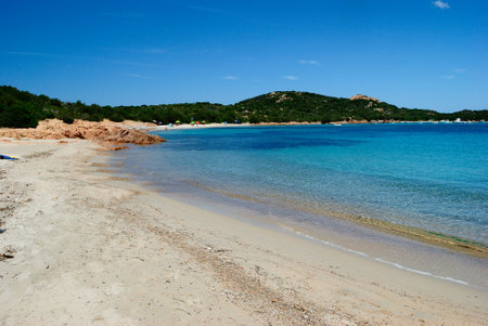 The beach of petra Ruja in Costa Smeraldaの写真素材
