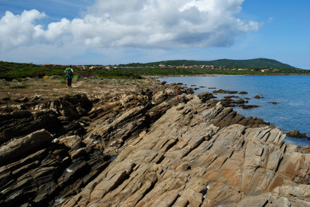 The coast of Punta Negra in Stintinoの写真素材