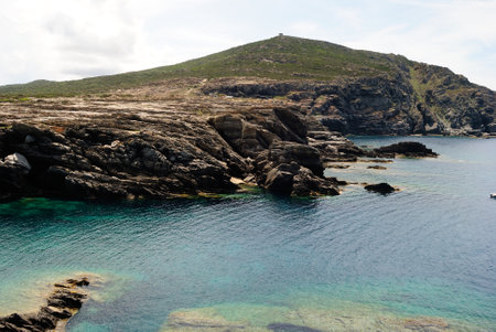 The coast of Capo Falcone in Stintinoの写真素材
