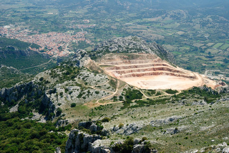 The limestone quarry in Siniscola, near Montalbo mountainsの写真素材