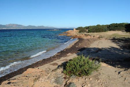 The beach of Li Cuncheddiの写真素材