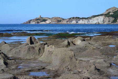 The coast of Rocca Ladaの写真素材