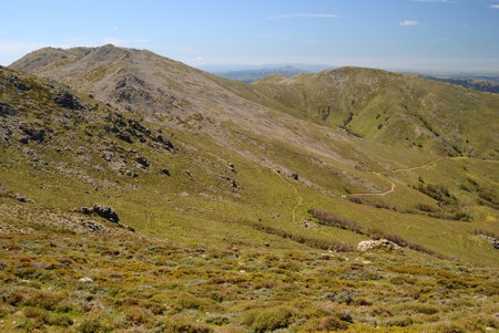 Panoramic views from the path to Punta La Marmora, in the Gennargentu mountainsの写真素材