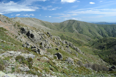 Panoramic views from the path to Punta La Marmora, in the Gennargentu mountainsの写真素材