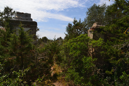 The gate to La Coniglieraの写真素材