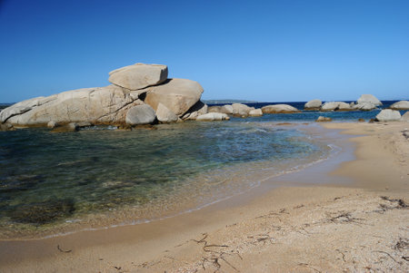 The beach of Porto Cuncato or Talmoneの写真素材