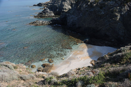 The beach of Punta La Banderettaの写真素材