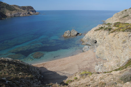 The beach of Argentieraの写真素材