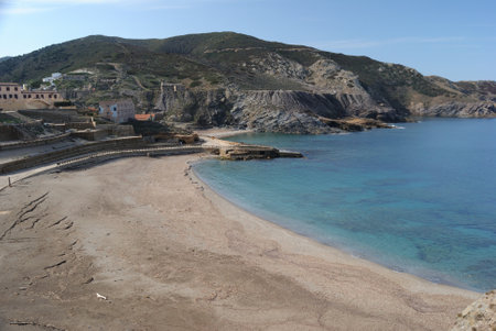 The beach of Argentieraの写真素材