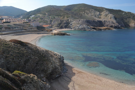 The beach of Argentieraの写真素材
