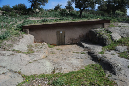 The necropolis of Pala Larga in Bonorvaの写真素材