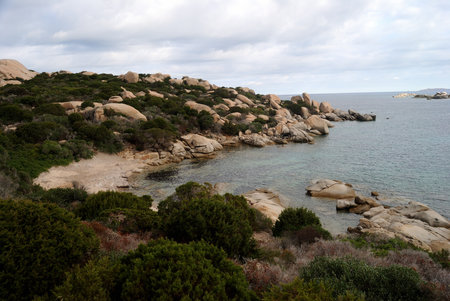 The beach of Punta Marmorataの写真素材
