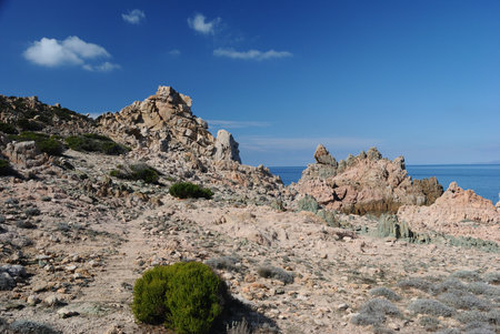 The coast of Punta Marmorataの写真素材