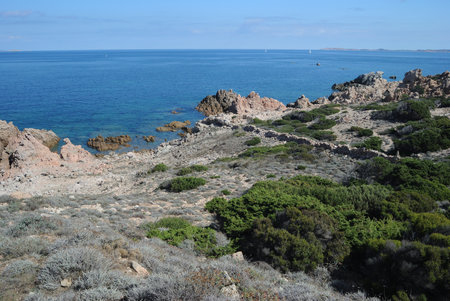 The coast of Punta Marmorataの写真素材