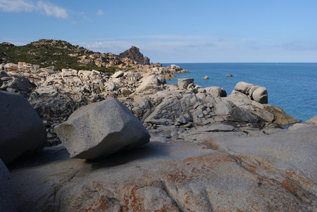 The coast of Punta Marmorataの写真素材