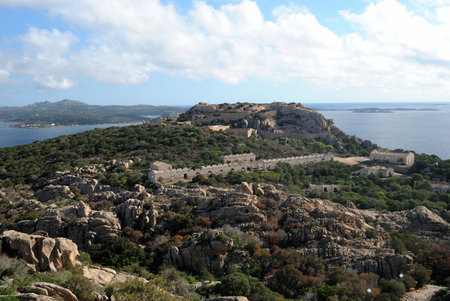 The abandoned military fortress of Capo D'Orsoの写真素材