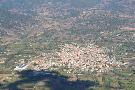 View of Irgoli from Mount Tuttavistaの写真素材