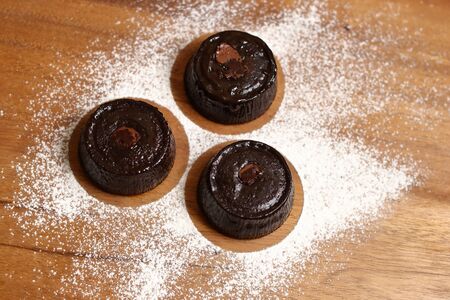 Chocolate melting dessertの写真素材