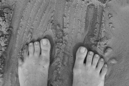 Footprints in the sandの写真素材