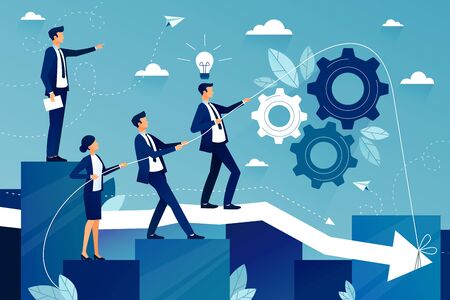 Concept of effective teamwork in business companyのイラスト素材