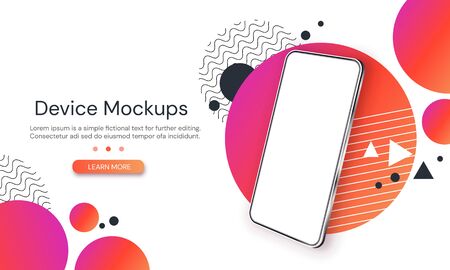 UI UX design concept. Smartphone perspective view. Template for infographics, landing page or presentation.のイラスト素材