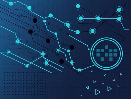 Abstract lines and dots connect background. Technology connection digital data and big data concept. Vector illustrationのイラスト素材