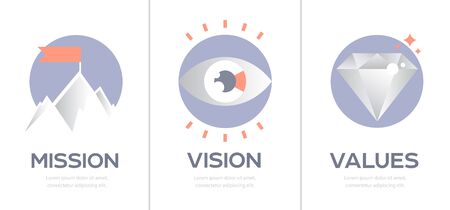 Mission. Vision. Values. Web page templateのイラスト素材