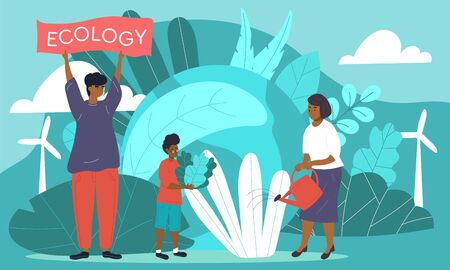 Ecology and environmental conceptのイラスト素材