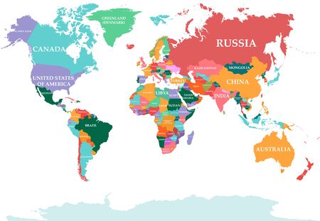 Polical map of the World. Vector illustration.