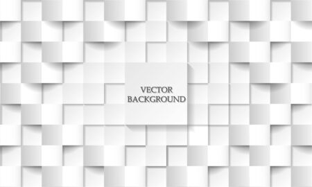 Abstract geometric pattern background of white squares graduating through grey with shadows giving a 3d effect in a full frame viewのイラスト素材