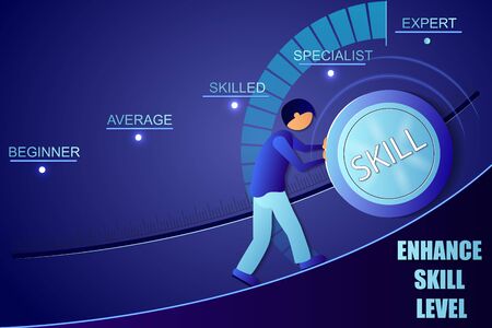 Skill levels knob buttonのイラスト素材