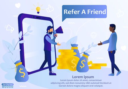 Refer a Friend web templateのイラスト素材