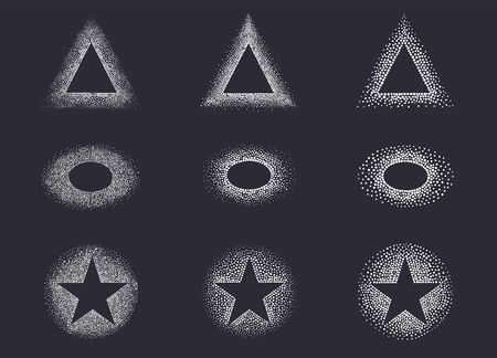 Christmas snow frames in assorted shapesのイラスト素材