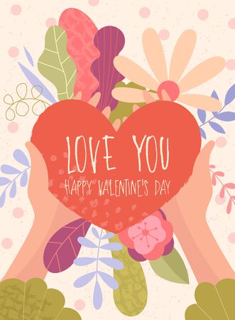 Love You Happy Valentines day card designのイラスト素材
