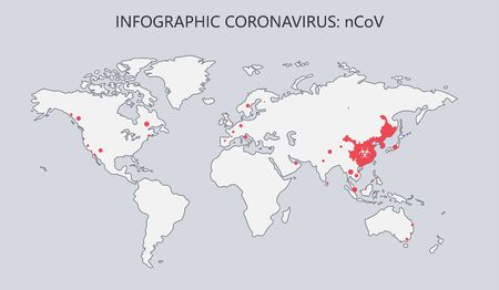 Coronavirus infographic with world map