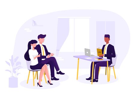 Lawyer discussing with clientsのイラスト素材