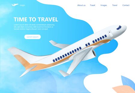 Passenger plane during take off in the skyのイラスト素材