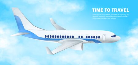Time to travel image with plane in the skyのイラスト素材