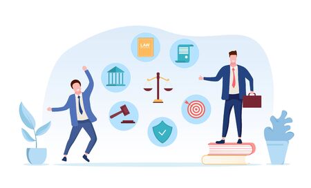 Businessmen and lawyers won the caseのイラスト素材