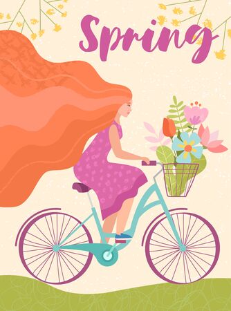 Pretty stylised floral spring greeting card designのイラスト素材
