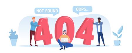 404 Not Found or Oops computer errorのイラスト素材