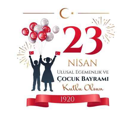 People celebrating 23 Nisan in Turkeyのイラスト素材