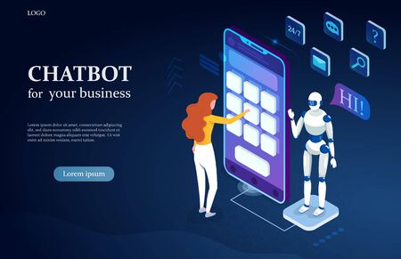 Using chatbot technology in a businessのイラスト素材