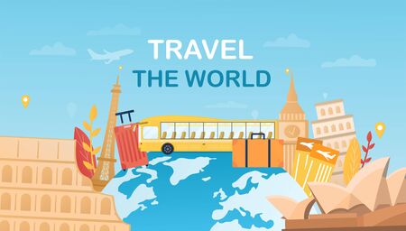Travel the world conceptのイラスト素材