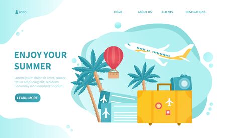 Summer holidays web page templateのイラスト素材