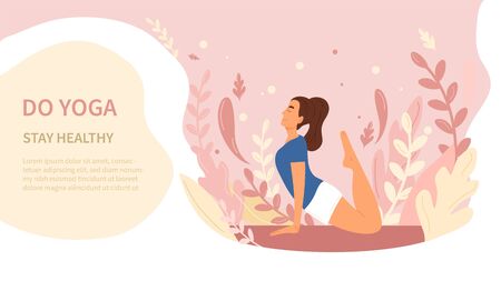 Do Yoga and Stay Healthy poster designのイラスト素材
