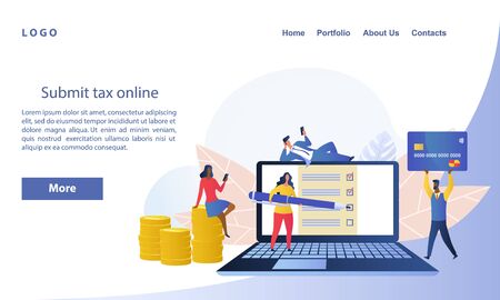 E-tax or online tax return conceptのイラスト素材